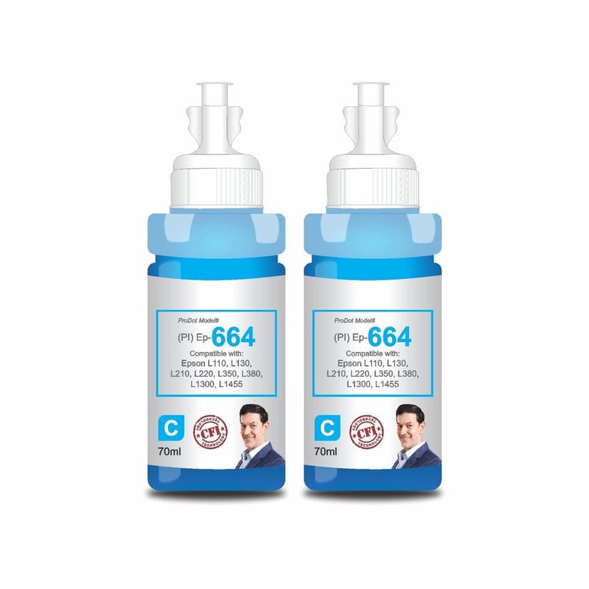ProDot Ep-664 Inkjet Ink Refill Compatible with Epson L100, L130, L210, L220, L300, L310, L350, L355, L360, L380, L485, L565, L655, L1300, L1455 Ink Tank Printers