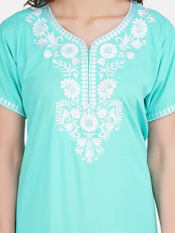 KOI SLEEPWEAR Premium Women Embroidery Night Gown Soft Breathable Alpine Fabric Nighty Maxi view 9