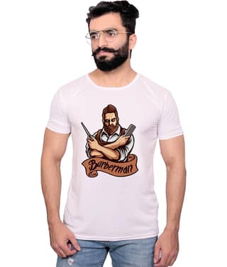 Nityanand Enterprises White Cotton Blend T-Shirt