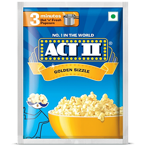 ACT II Instant Popcorn - Golden Sizzle, Snacks, 60 g Pouch