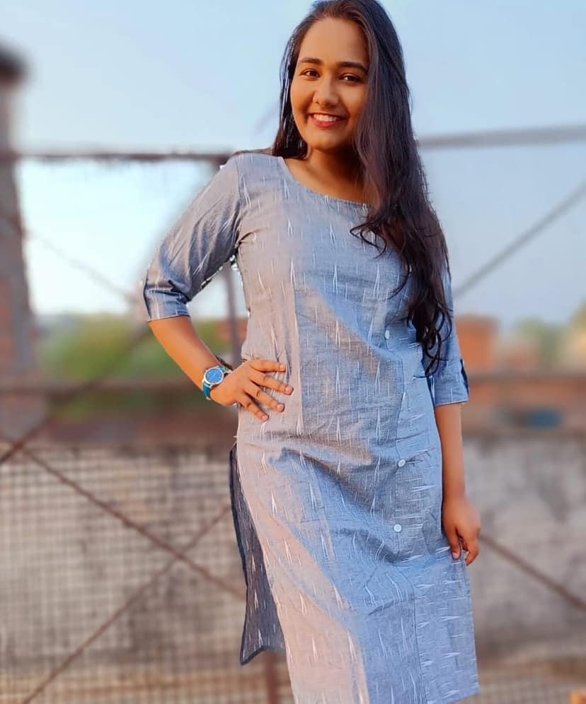 Pure Cotton Ikkat Dress Wild Grey Colour (Size XXS(32) to Plus Size(56))-9720 view 2