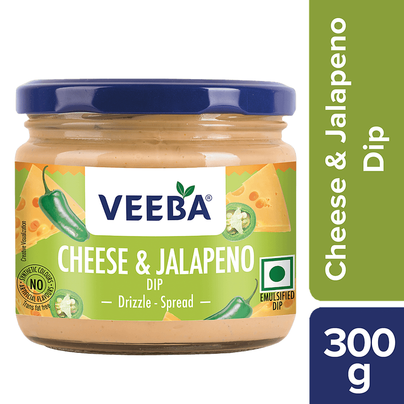 Veeba Dip - Cheese & Jalapeno, 300 G Pet Jar