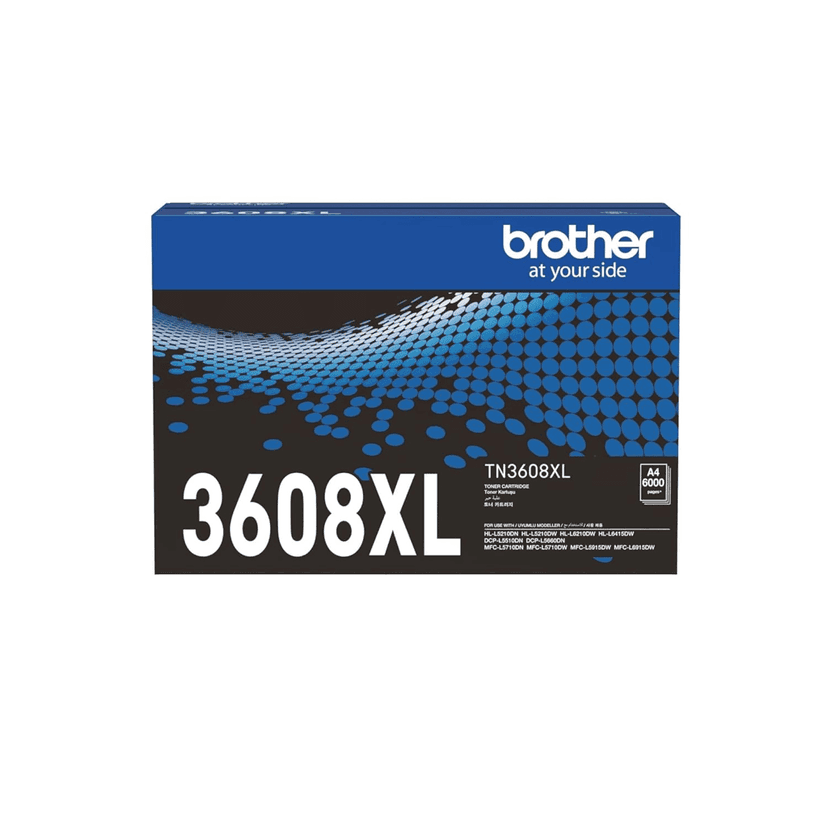 Brother TN-3608XL Black Toner Cartridge – High Yield |Compatible with HL-L5210DN, HL-L6415DW, DCP-L5510DN, MFC-L5915DW