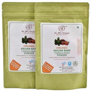 Dr. JPG Organic Arjuna Powder For Manages Cholesterol Level, Promotes Healthy Metabolism/Terminalia Arjuna/INDIA ORGANIC Certified 114g Pack of 2