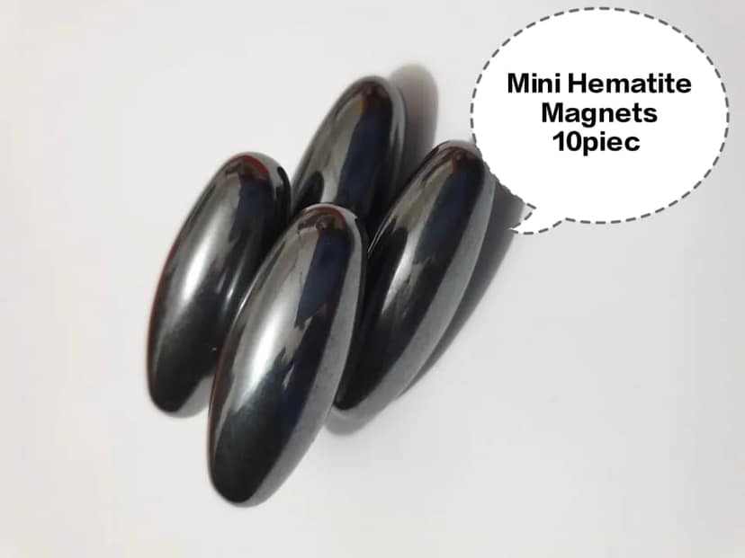 Mini Hematite Magnets, Magnetic Hematite Beads, Mini Capsule Magnets, Oval Hematite Magnets, Mini Fridge Board Magnets 10piec
