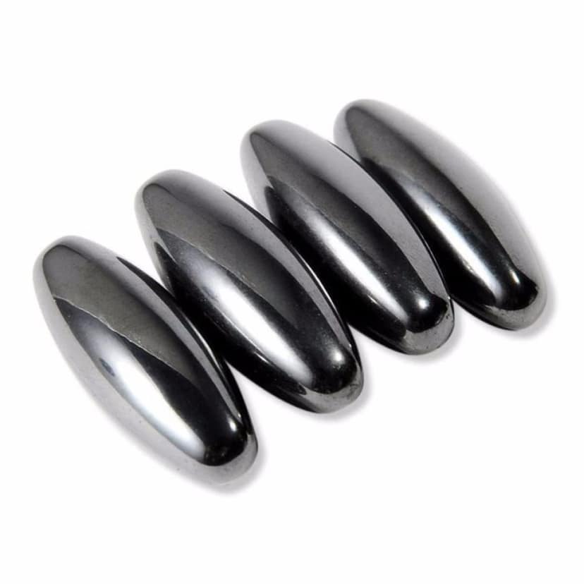 Mini Hematite Magnets, Magnetic Hematite Beads, Mini Capsule Magnets, Oval Hematite Magnets, Mini Fridge Board Magnets 10piec view 2