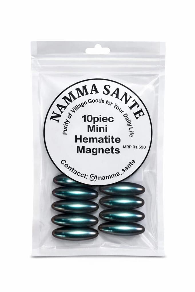 Mini Hematite Magnets, Magnetic Hematite Beads, Mini Capsule Magnets, Oval Hematite Magnets, Mini Fridge Board Magnets 10piec view 3