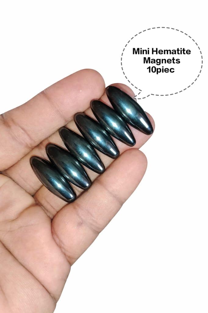 Mini Hematite Magnets, Magnetic Hematite Beads, Mini Capsule Magnets, Oval Hematite Magnets, Mini Fridge Board Magnets 10piec view 4