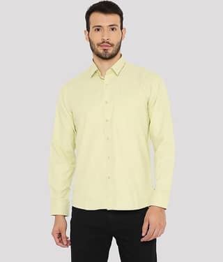 Maharaja - Green Cotton Blend Slim Fit Men's Formal Shirt ( Pack of 1 )