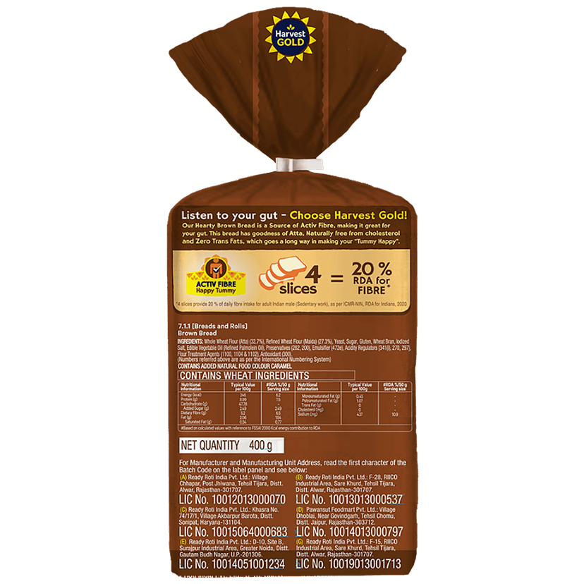 Harvest Gold Bread - Hearty Brown, 400 G view 2