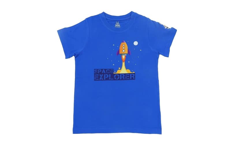 KUCHU Unisex Kids T-Shirt (6-7 Yearsears) | Super Combed Cotton-Modal Blend | Ultra-Soft, Lightweight Digital Print – Space Explorer Design | Trendy & Comfortable Casual Wear for Boys & Girls Blue view 8