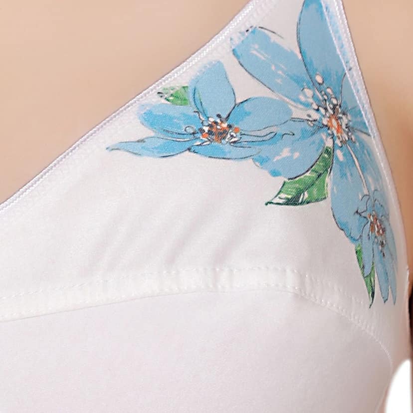 Bodycare polycotton wirefree convertible straps floral cup non padded Bra-5510ECRU view 5