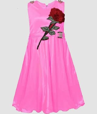 9stiches - Gold Lycra Girls Frock ( Pack of 1 )