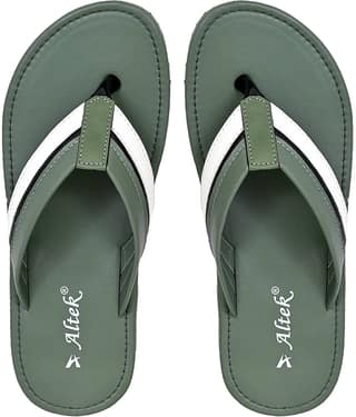 Altek Green Men's Leather Slipper