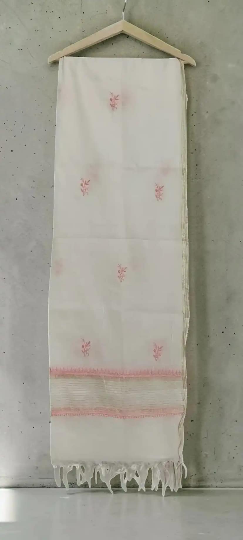 Hand-Embroidered Lucknow Chikankari Mul Cotton Dress Material view 5