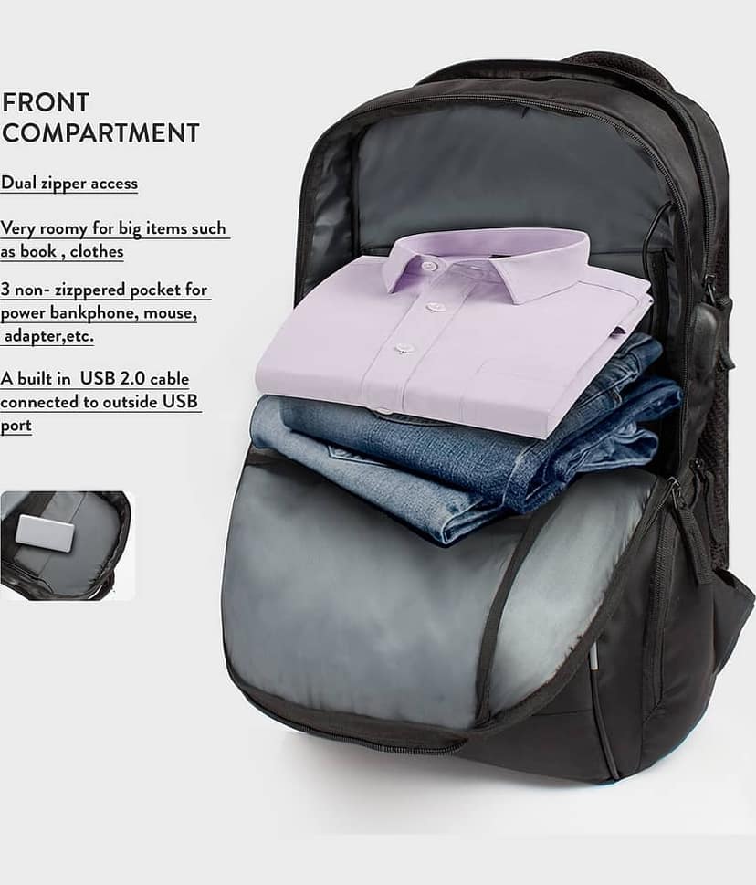 PAZZO 35 Ltrs Black Backpack view 2