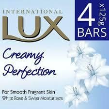Lux International White Flower Creamy Perfection Soap Bar, Enriched With Swiss Moisturizers, 500 G (Pack Of 4)