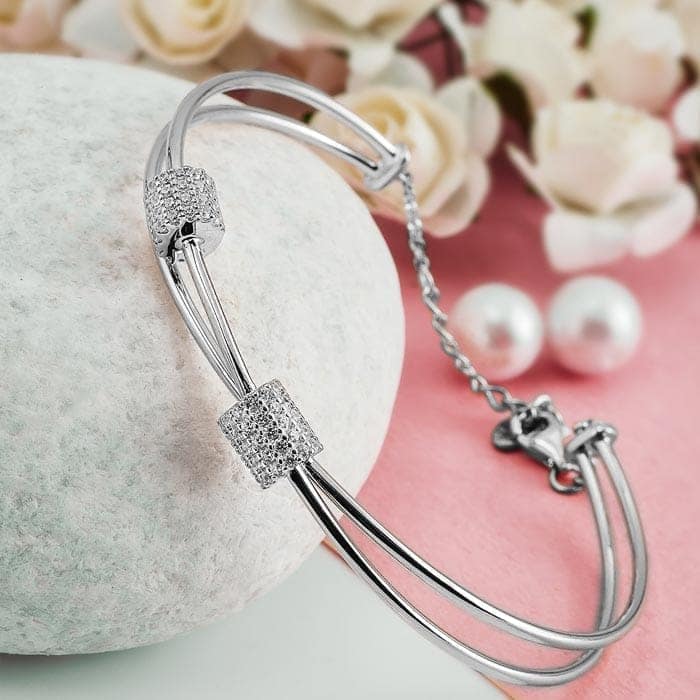 Silver Alligned Kada view 3
