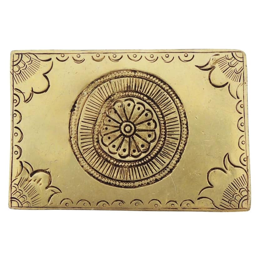 Brass Chowki God Idol Stand - Handcrafted Puja Showpiece, Length : 4.5 Inch (BSMAS1130 D) view 2