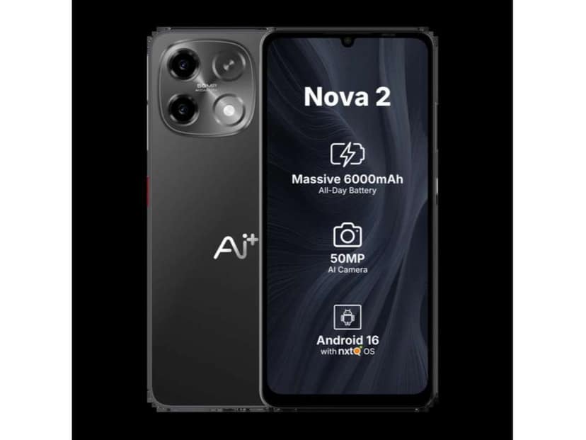 Ai+ Nova 2 5G Smartphone, 4GB RAM, 64GB Storage - Black