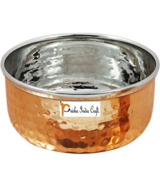 Prisha India Craft Pcs Copper Dessert Bowl 180 ml