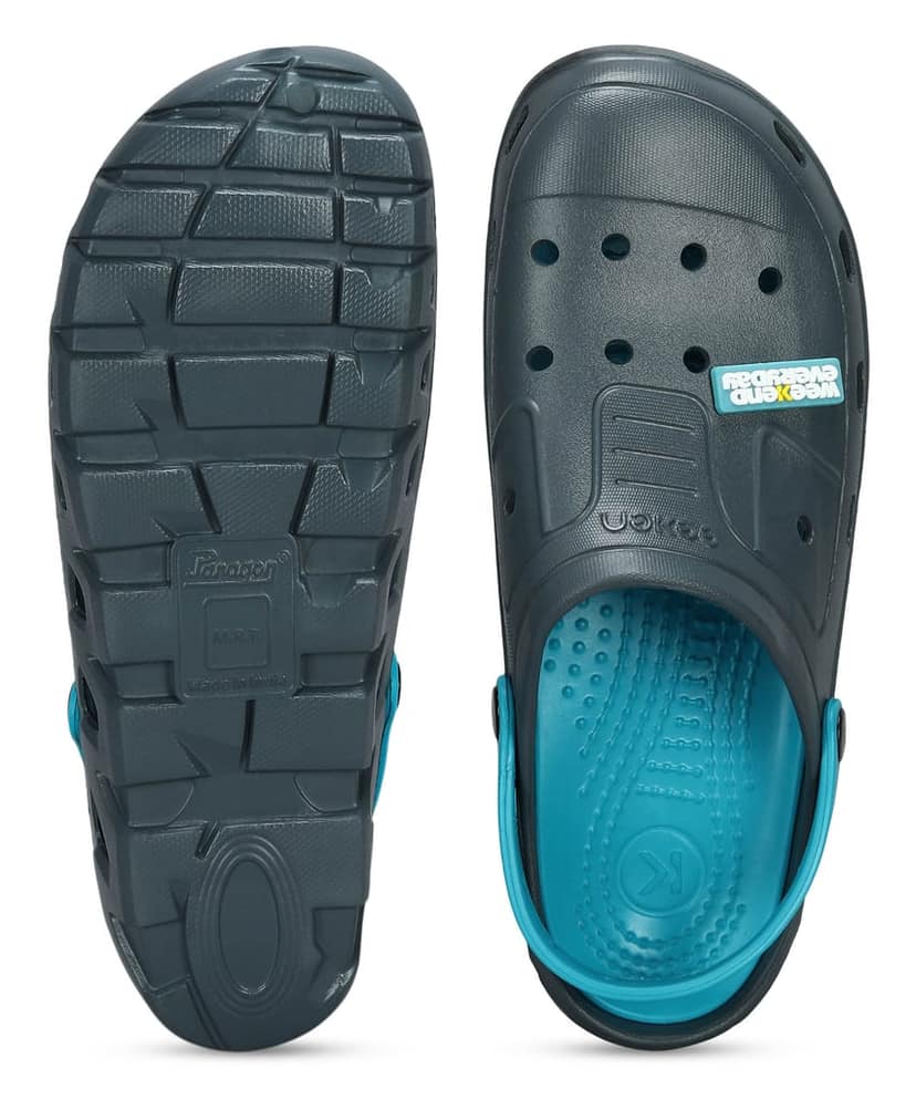 Paragon Men's Slip-on Grey-Turquoise Sandals for Men | Comfortable Sole & Durable view 5