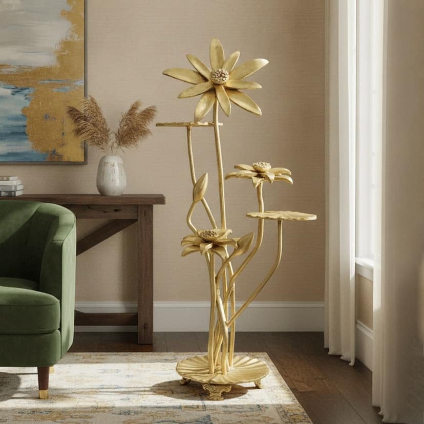 Brass Decorative Flower Showpiece, Height : 32 Inch (BSMAS1938 C)