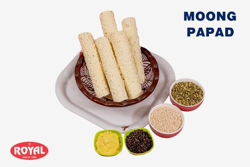 Royal Papad Moong Papad – 200g Pure Veg | Traditional Indian Lentil Papad, Crispy and Crunchy, Authentic Indian Snack, Ready to Fry, Premium Quality, Suitable for Meals and Snacks - 200 gm view 3