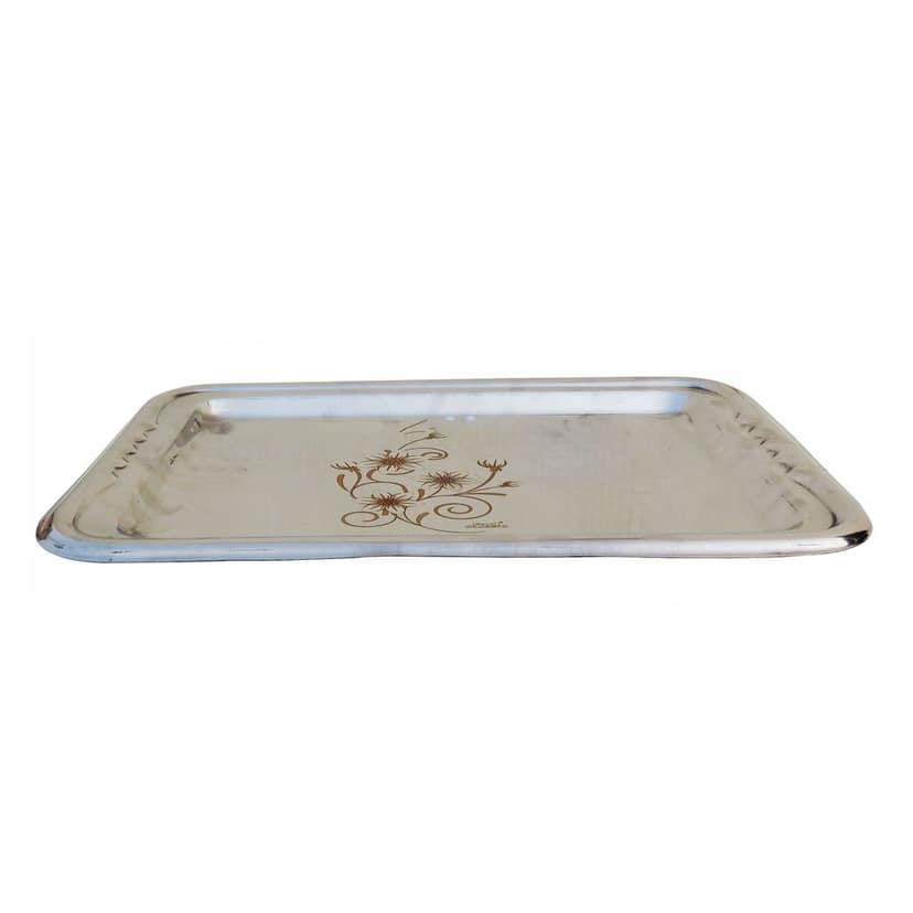 Fancy Stainless Steel Tray 12 Inch Serving Tray (SMAS082 C) view 2