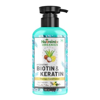 Nutrainix Organics Hydrating Biotin & Keratin Rescue Conditioner, Miracle Worker for Damaged, Frizzy & Color-Treated Hair - 300ml