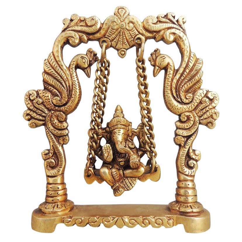 Brass Showpiece Ganesh Jhula God Idol Statue (BSMAS1038 A) view 2