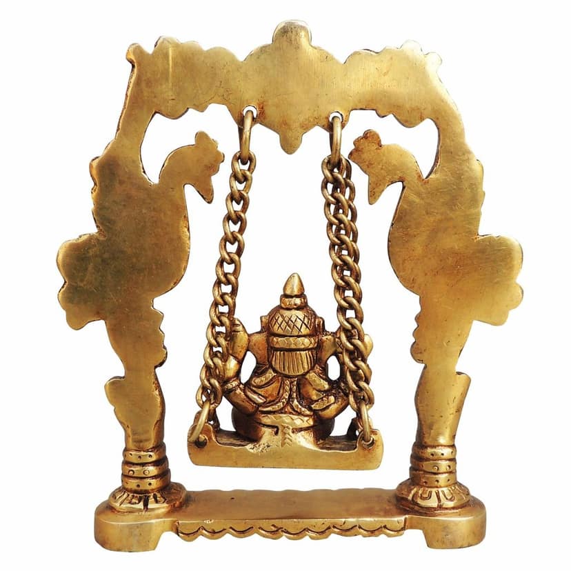 Brass Showpiece Ganesh Jhula God Idol Statue (BSMAS1038 A) view 3