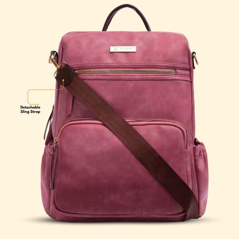 VISMIINTREND Women Bags | Stylish College Backpack | Backpack for Office Use | Travel Backpack | Vegan Leather | Waterproof | Laptop Backpack view 7