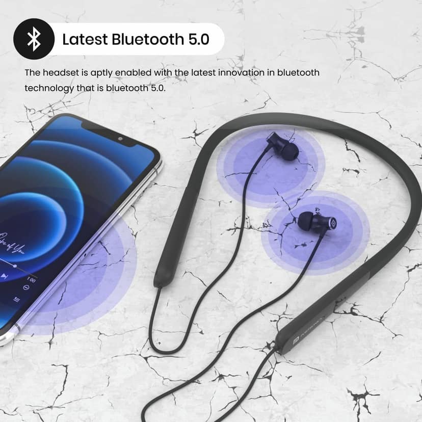 Portronics Harmonics X1 Headset Neckband, Bluetooth 5.0, Seamless Connectivity, Powerful Audio Output, Magnetic Latch view 3