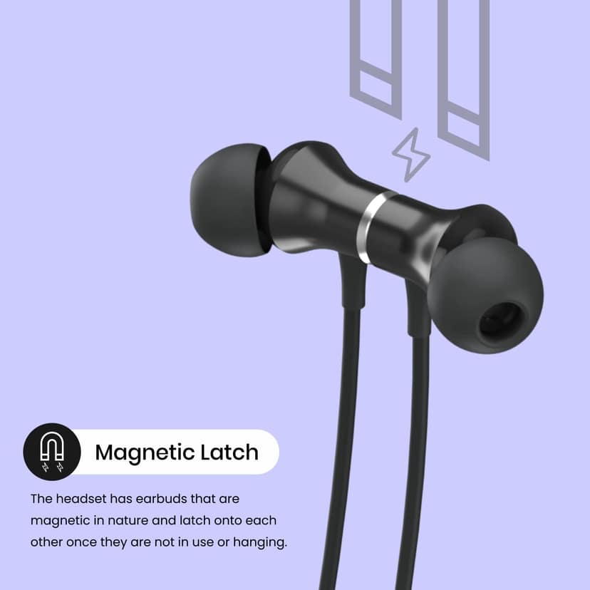 Portronics Harmonics X1 Headset Neckband, Bluetooth 5.0, Seamless Connectivity, Powerful Audio Output, Magnetic Latch view 4
