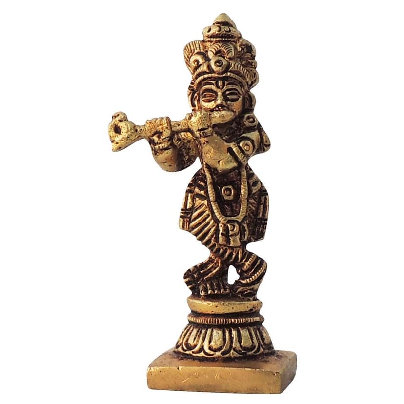 Brass Showpiece Krishna God Idol Statue (BSMAS1611 K) view 2