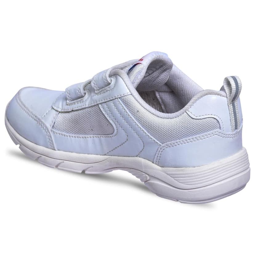 Paragon Ultra Comfortable, Lightweight and Durable Boy's & Gir's White School Shoes for Sports & Everyday Use | White Uniform Shoes with Velcro Closure and Breathable Outer Fabric view 3