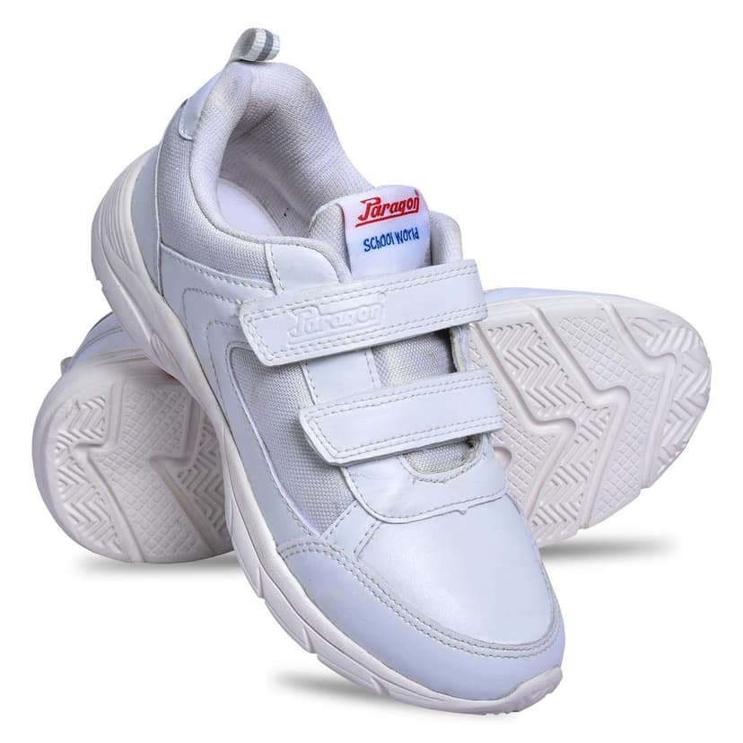 Paragon Ultra Comfortable, Lightweight and Durable Boy's & Gir's White School Shoes for Sports & Everyday Use | White Uniform Shoes with Velcro Closure and Breathable Outer Fabric view 5