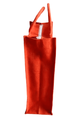 Vibrant Red Flamingo Print Jute Carry Bag | Eco-Friendly Reusable Tote view 3
