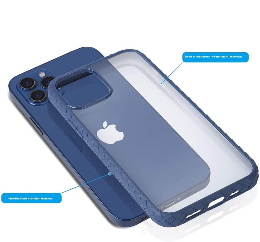 Memumi Light Frog Series Back Cover for Apple iPhone 12 Pro Max PC with Soft Bumper - Blue (6.7") view 3