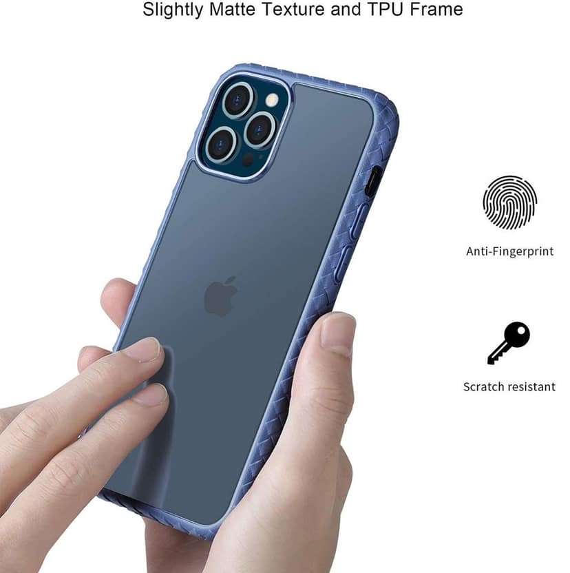 Memumi Light Frog Series Back Cover for Apple iPhone 12 Pro Max PC with Soft Bumper - Blue (6.7") view 5