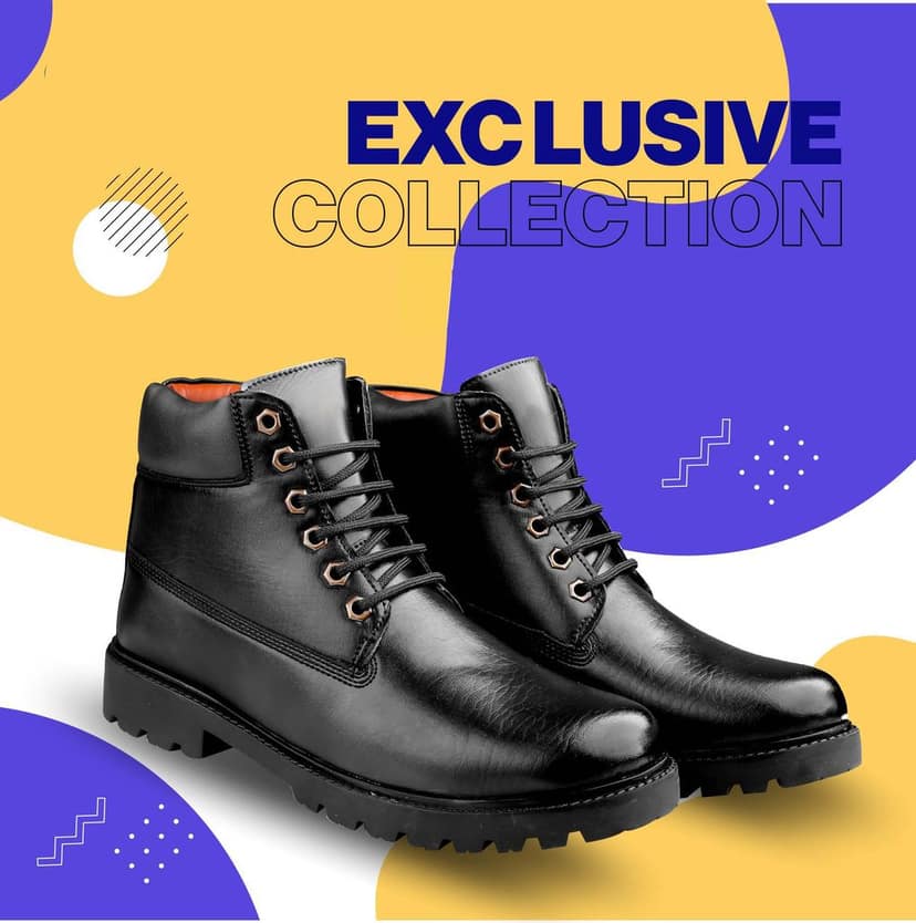 Bxxy's Faux Leather Chelsea Ankle Lace-up Boots for Men