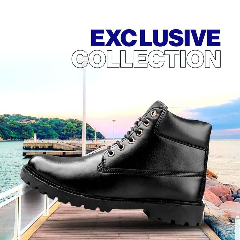 Bxxy's Faux Leather Chelsea Ankle Lace-up Boots for Men view 3