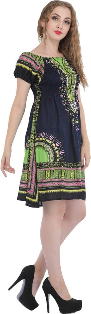 Eclipse-Blue Printed Barbie Midi-Dress view 3