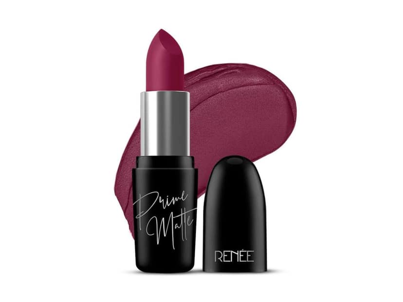 RENEE Prime Matte Lipstick - Lightweight & Long-Lasting Formula, Creamy Matte Finish, One Swipe Application, Non-Drying, Vitamin E Infused, 4.5Gm - Mulberry Wine