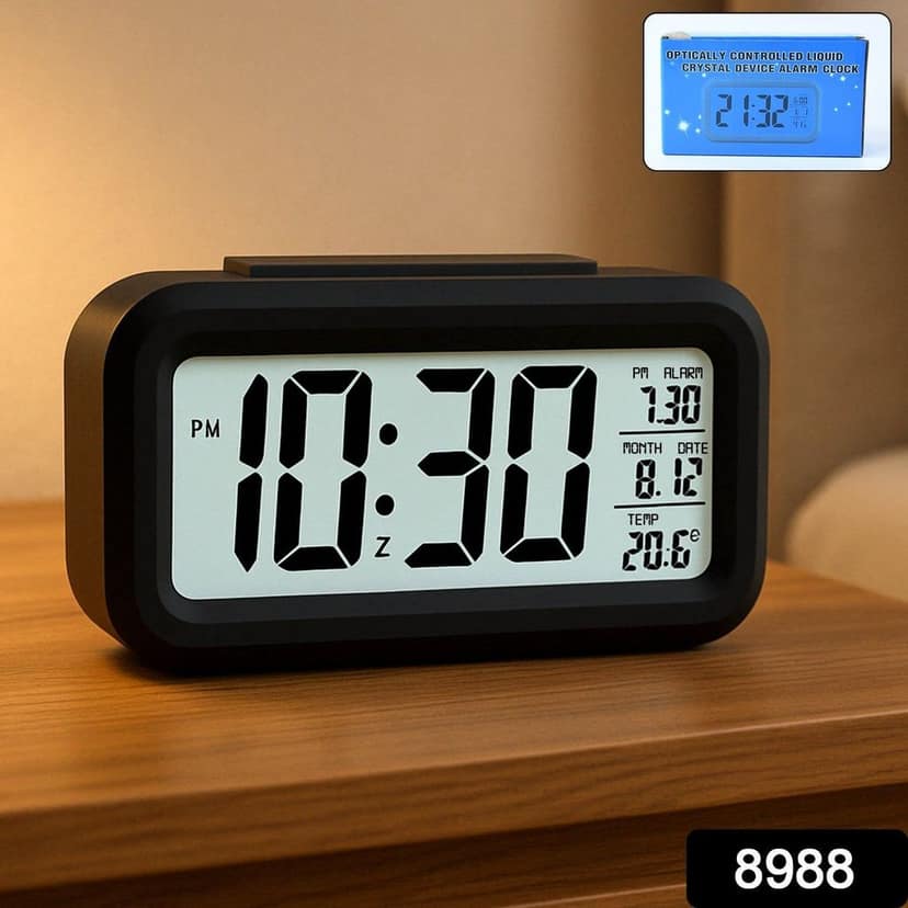 Digital LCD Alarm Clock with Backlight (1 Pc) view 2