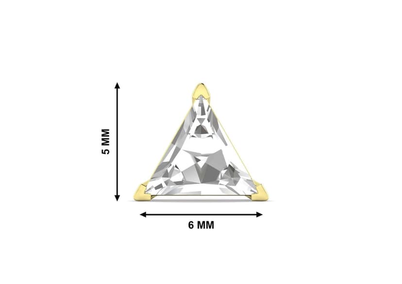 Triangle Solitaire CZ Ear Stud For Him (1 Pc Only) view 7
