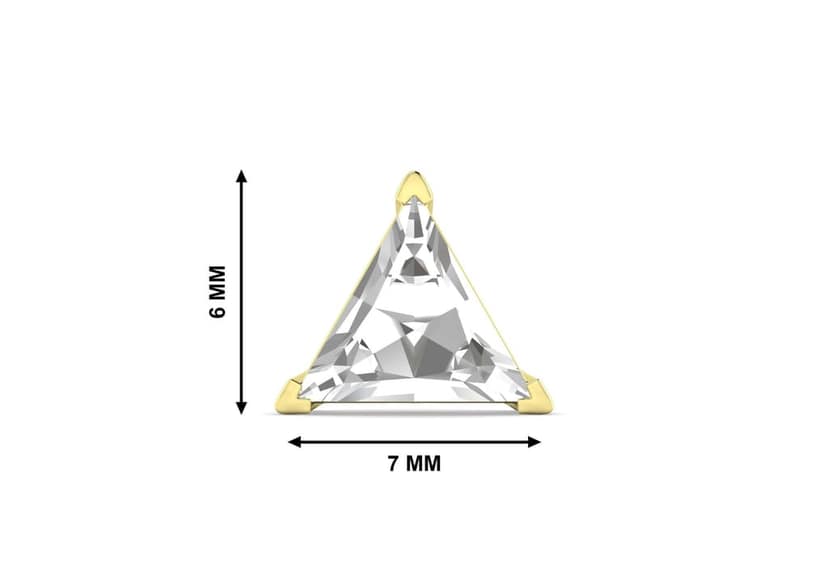 Triangle Solitaire CZ Ear Stud For Him (1 Pc Only) view 9