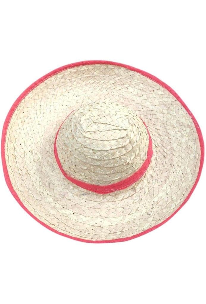 MJ Traders Handmade Natural Palm Leaf Sun Hat for Men & Women, Wide Brim Eco-Friendly Breathable Straw Beach Hat with Red Ribbon, Durable Outdoor Garden Cap view 4
