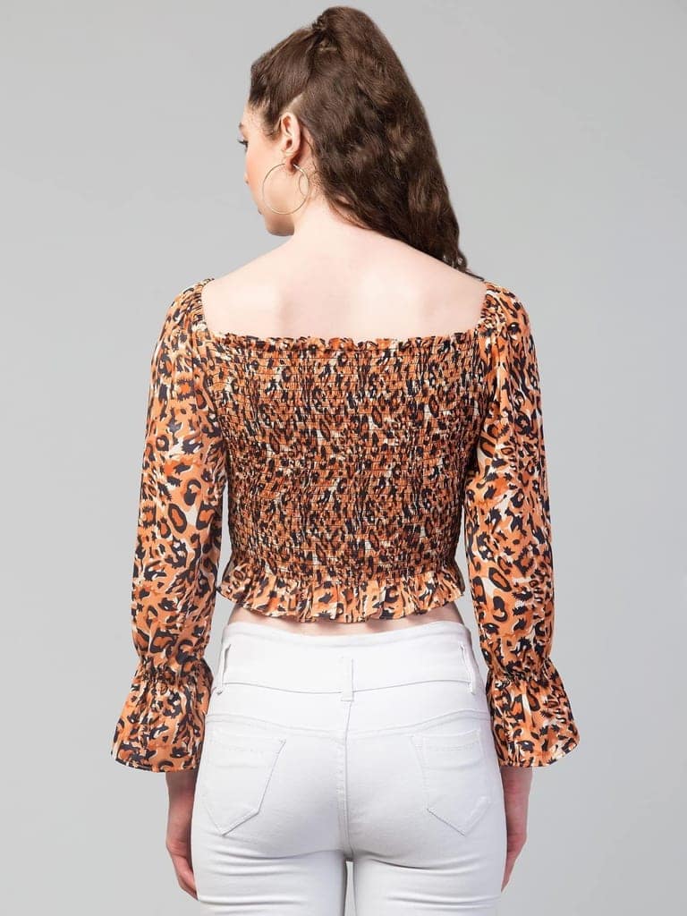 Kulfi Classy Animal Print Crop top for Women view 2